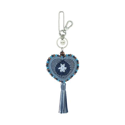 The Sak Yarnicharmz Dangle - Hand Crochet - Maritime Patch Heart