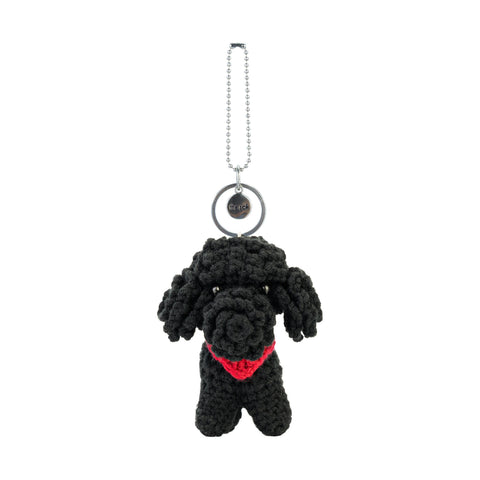 The Sak Yarnicharmz Dangle - Hand Crochet - Black Maltipoo