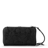 Sakroots Smartphone Wallet - EcoTwill - Black Floral Embossed