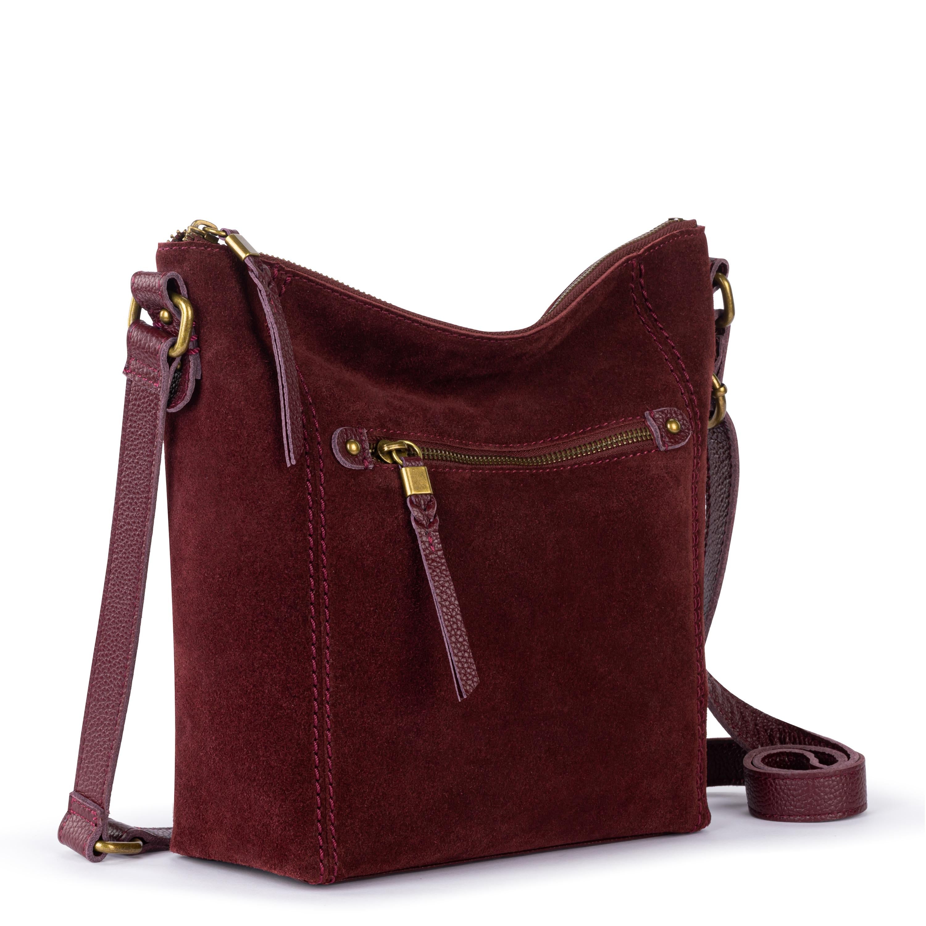 The Sak Ashland Crossbody - Leather - Black Cherry Suede
