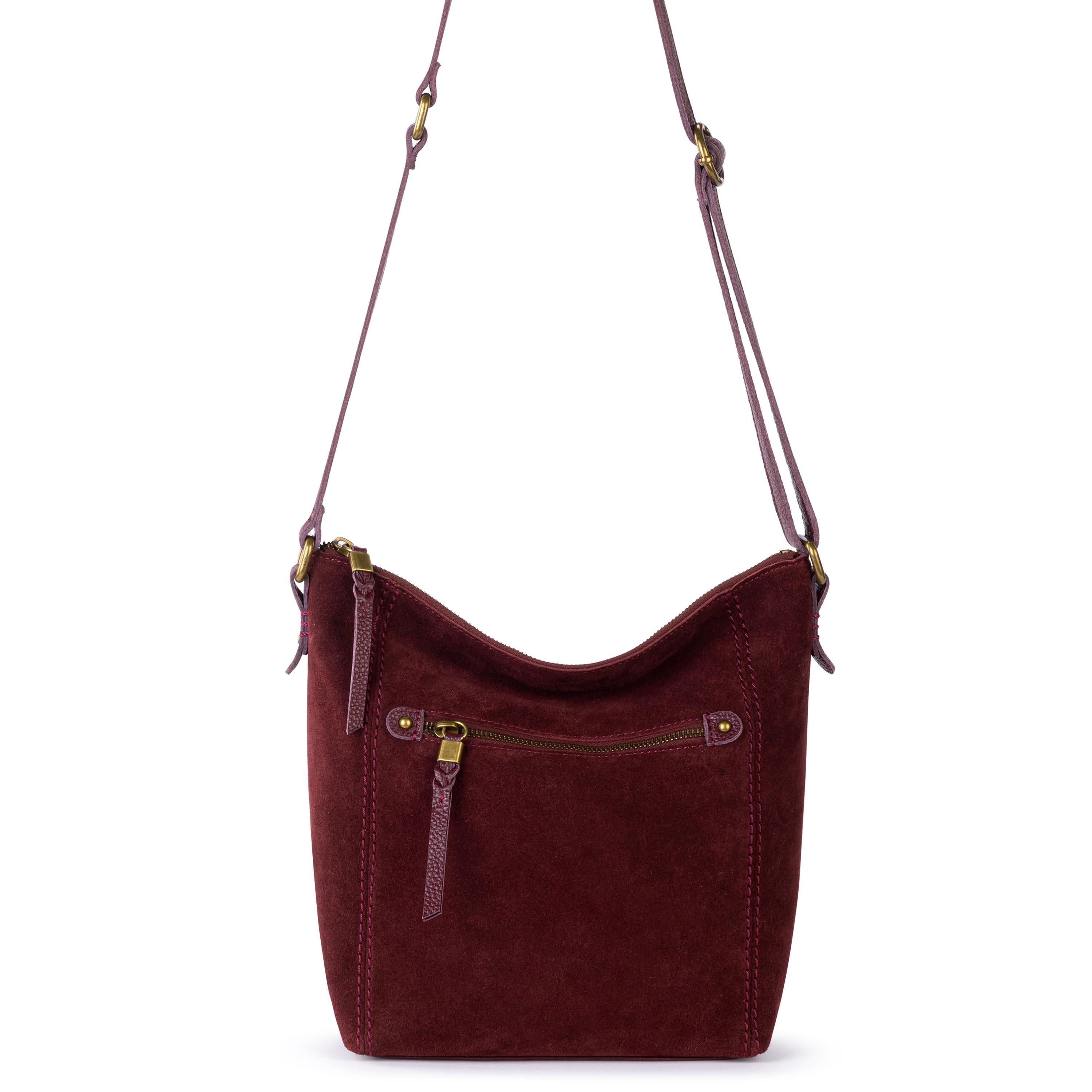 The Sak Ashland Crossbody - Leather - Black Cherry Suede