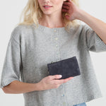 The Sak Encino Essential Wallet - Leather - Storm Grey Suede