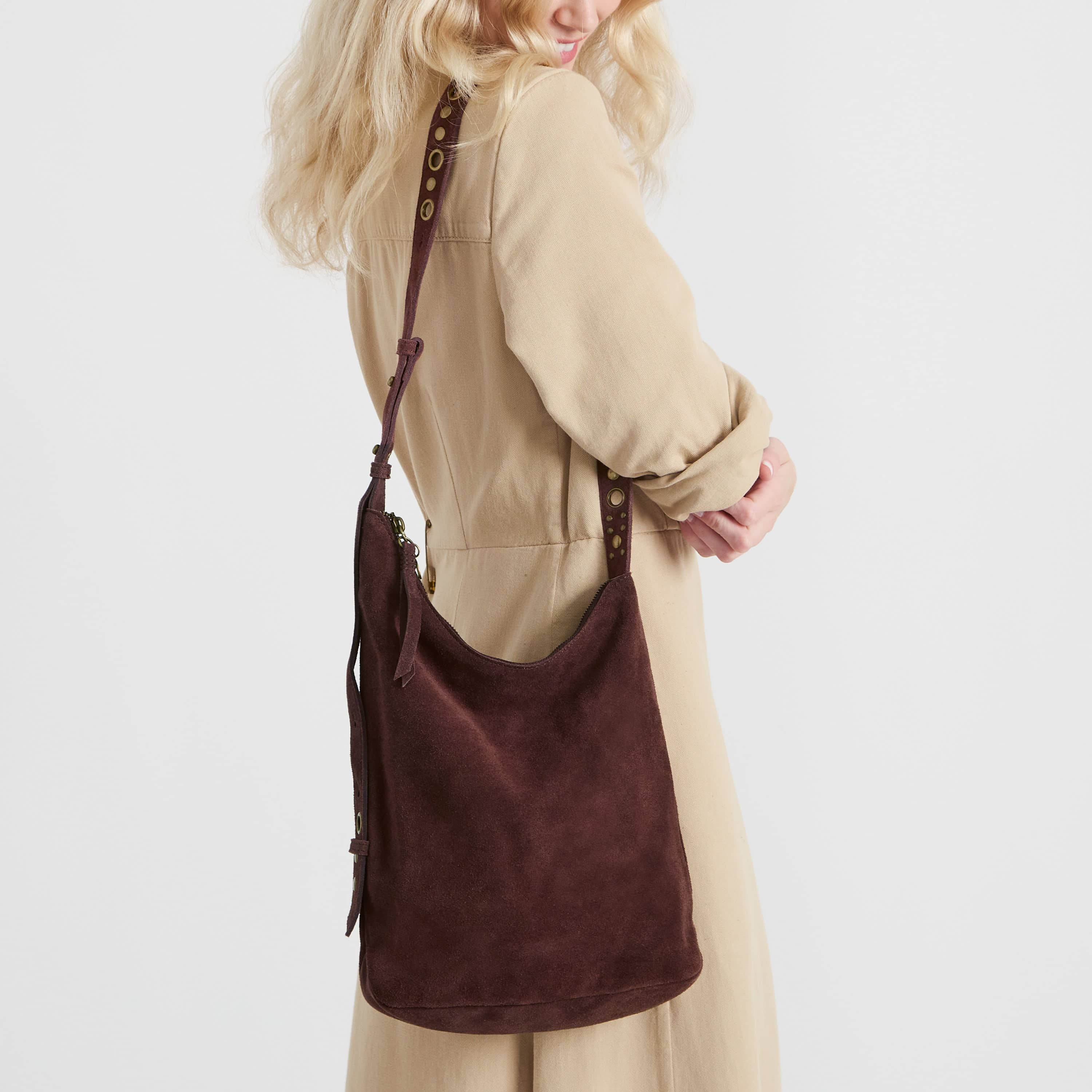 The Sak Tess Bucket - Leather - Mahogany Suede Belt