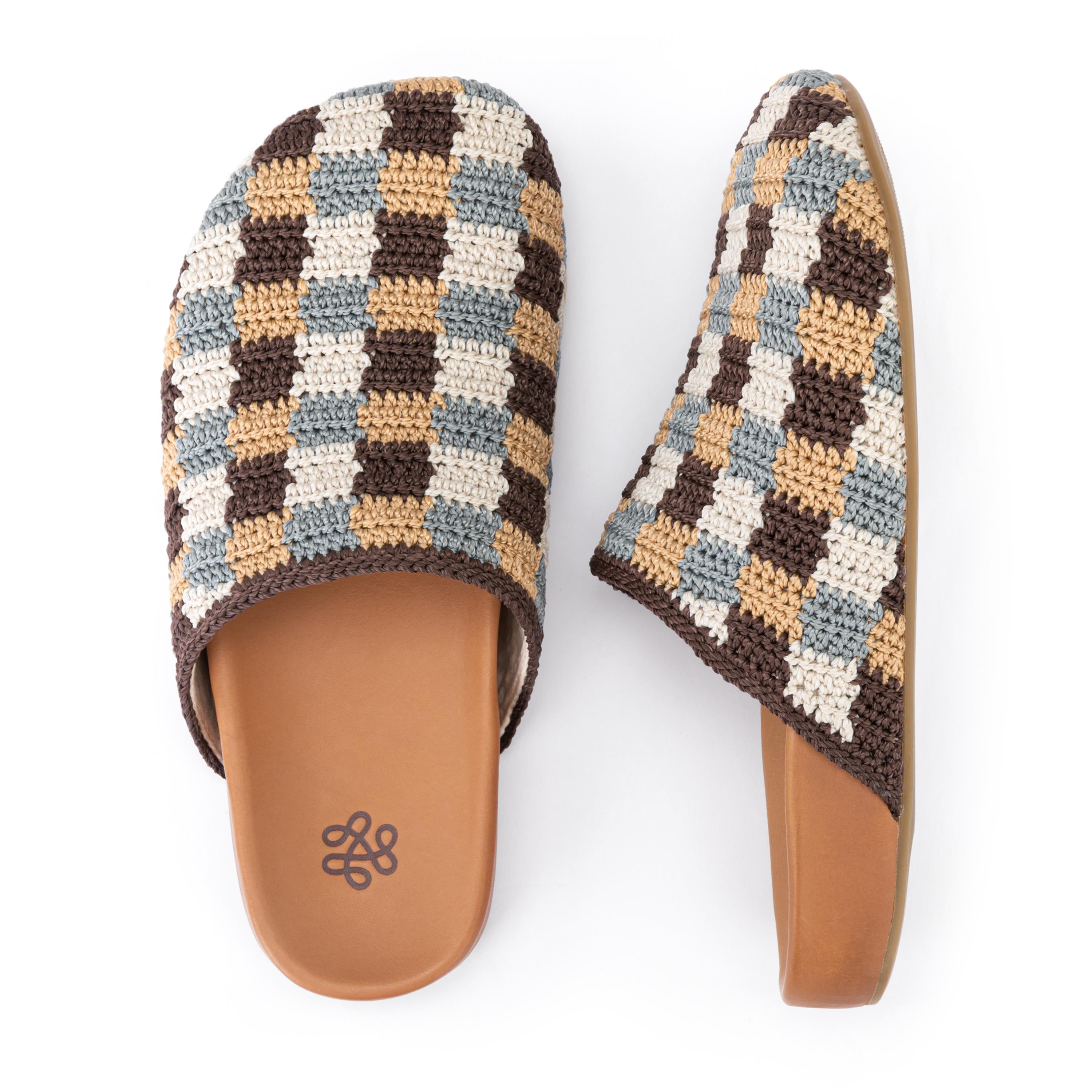 The Sak Bolinas Clog - Hand Crochet - Acorn Check