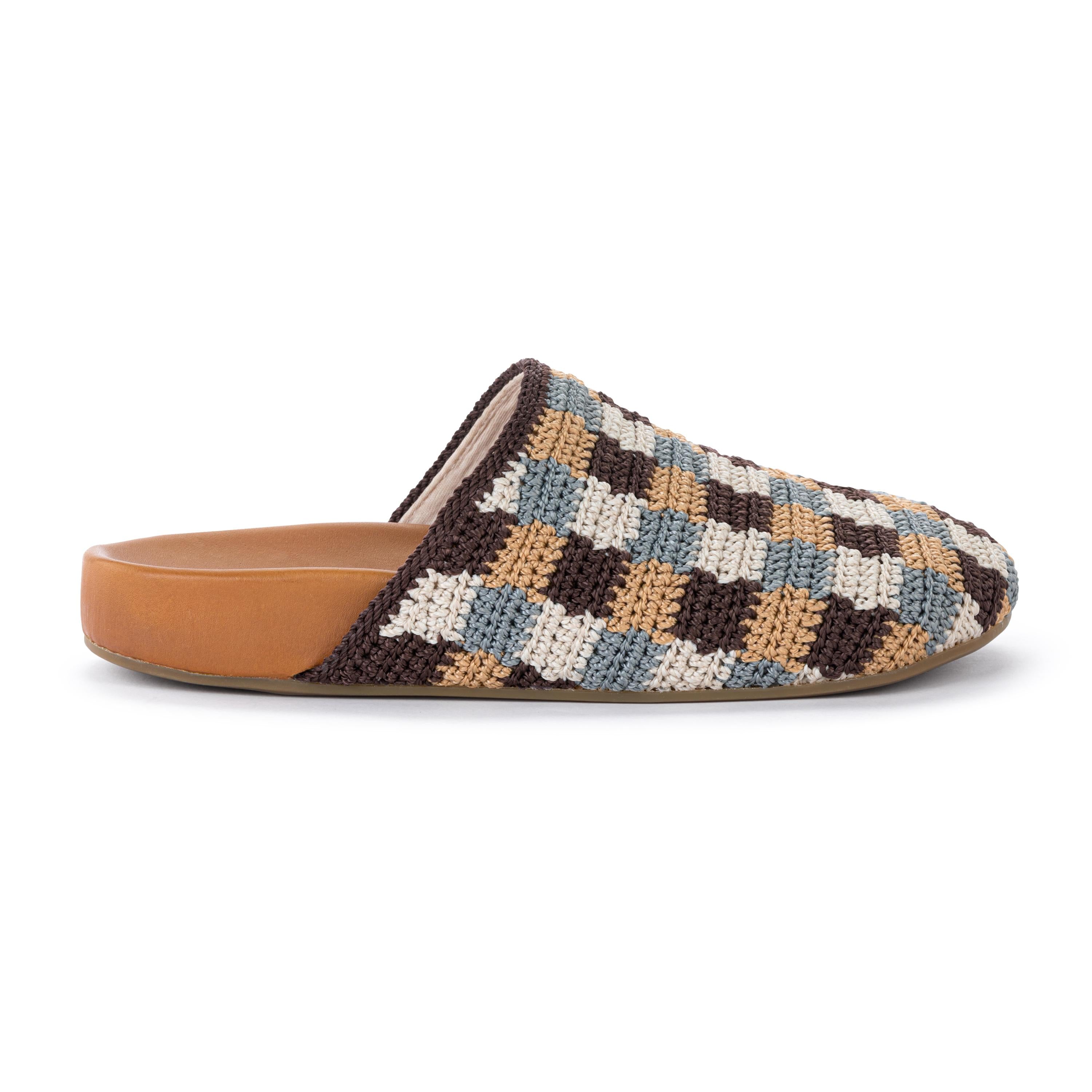 The Sak Bolinas Clog - Hand Crochet - Acorn Check