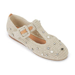 The Sak Leland T Strap Ballet Flat - Hand Crochet - Ecru Star Beads