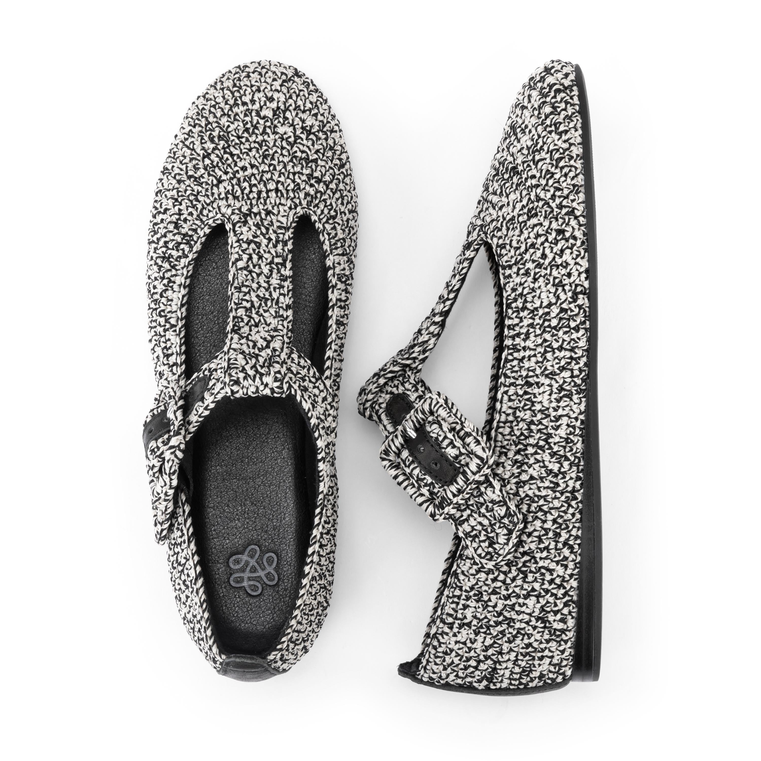 The Sak Leland T Strap Ballet Flat - Hand Crochet - Moonlight Static