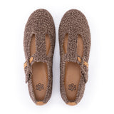 The Sak Leland T Strap Ballet Flat - Hand Crochet - Nutmeg Static