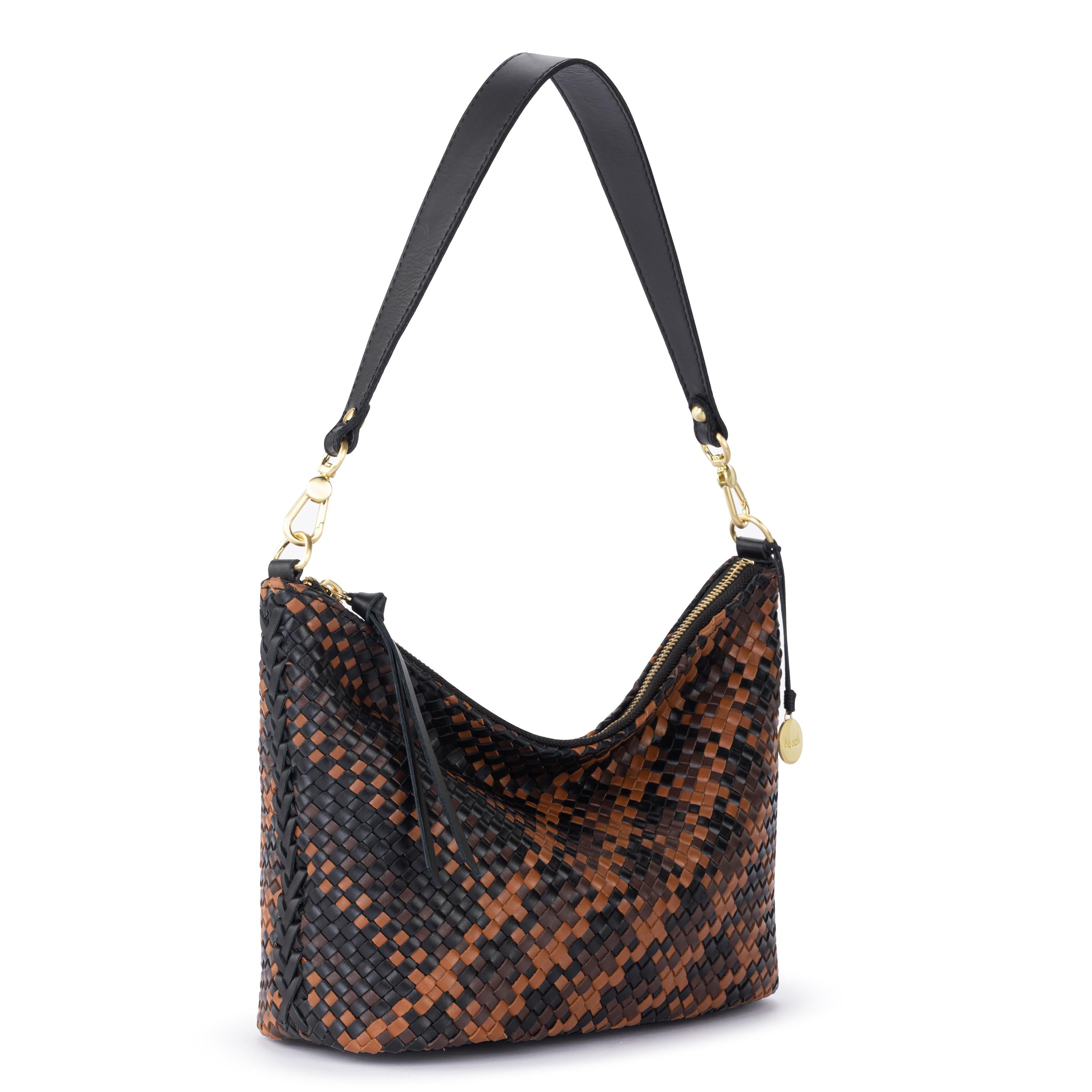The Sak Juniper Small Hobo - Leather - Espresso Woven