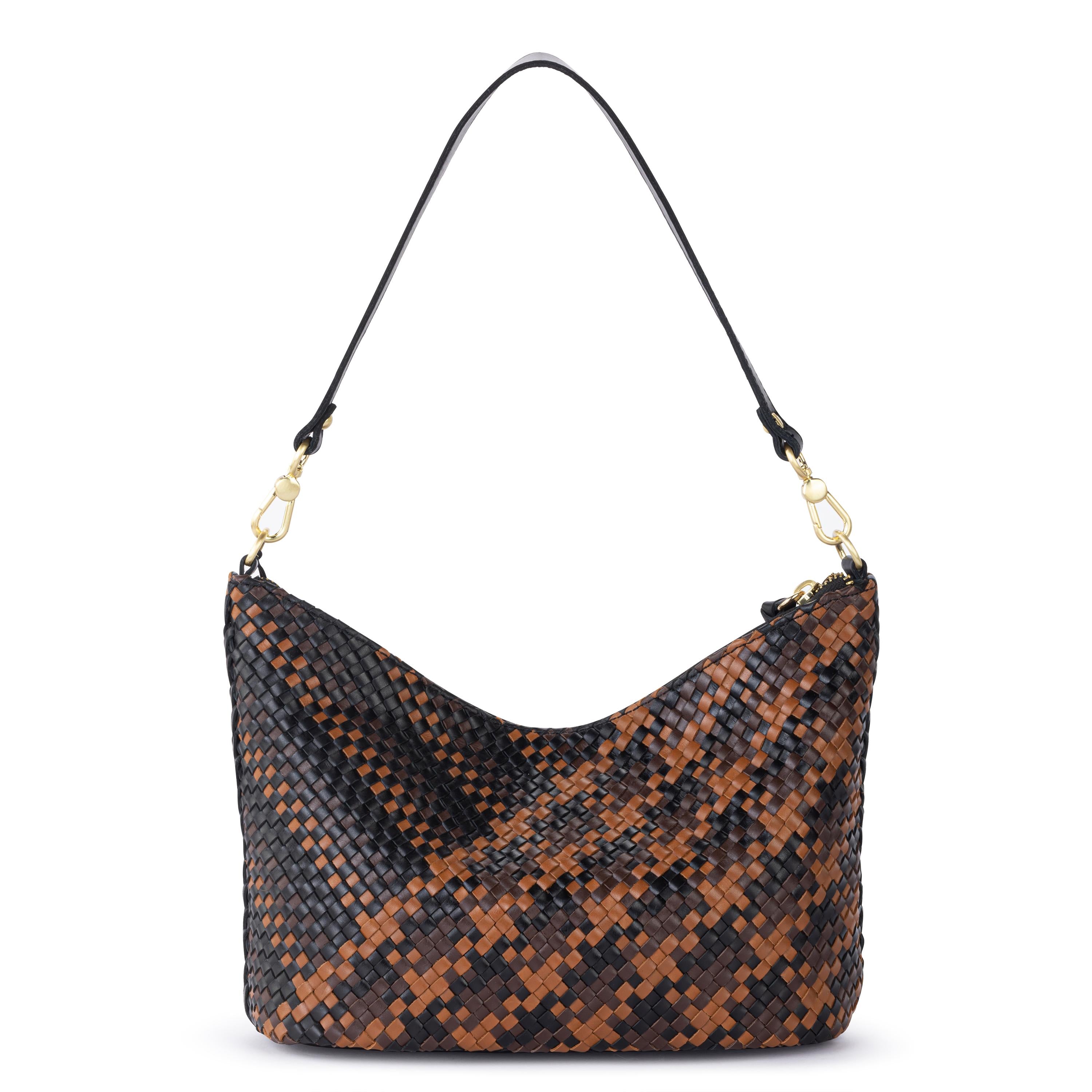 The Sak Juniper Small Hobo - Leather - Espresso Woven