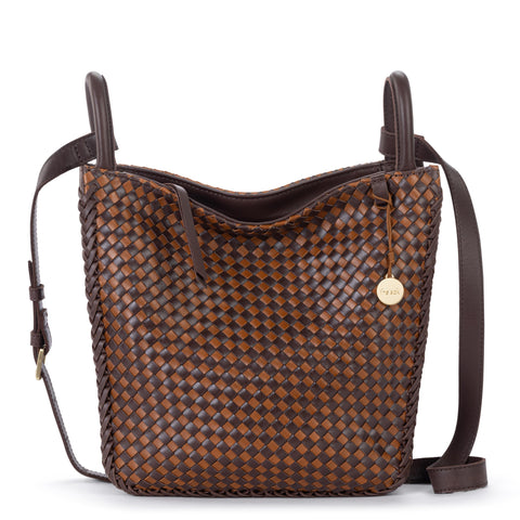The Sak Los Feliz Crossbody - Leather - Mahogany Cognac Woven