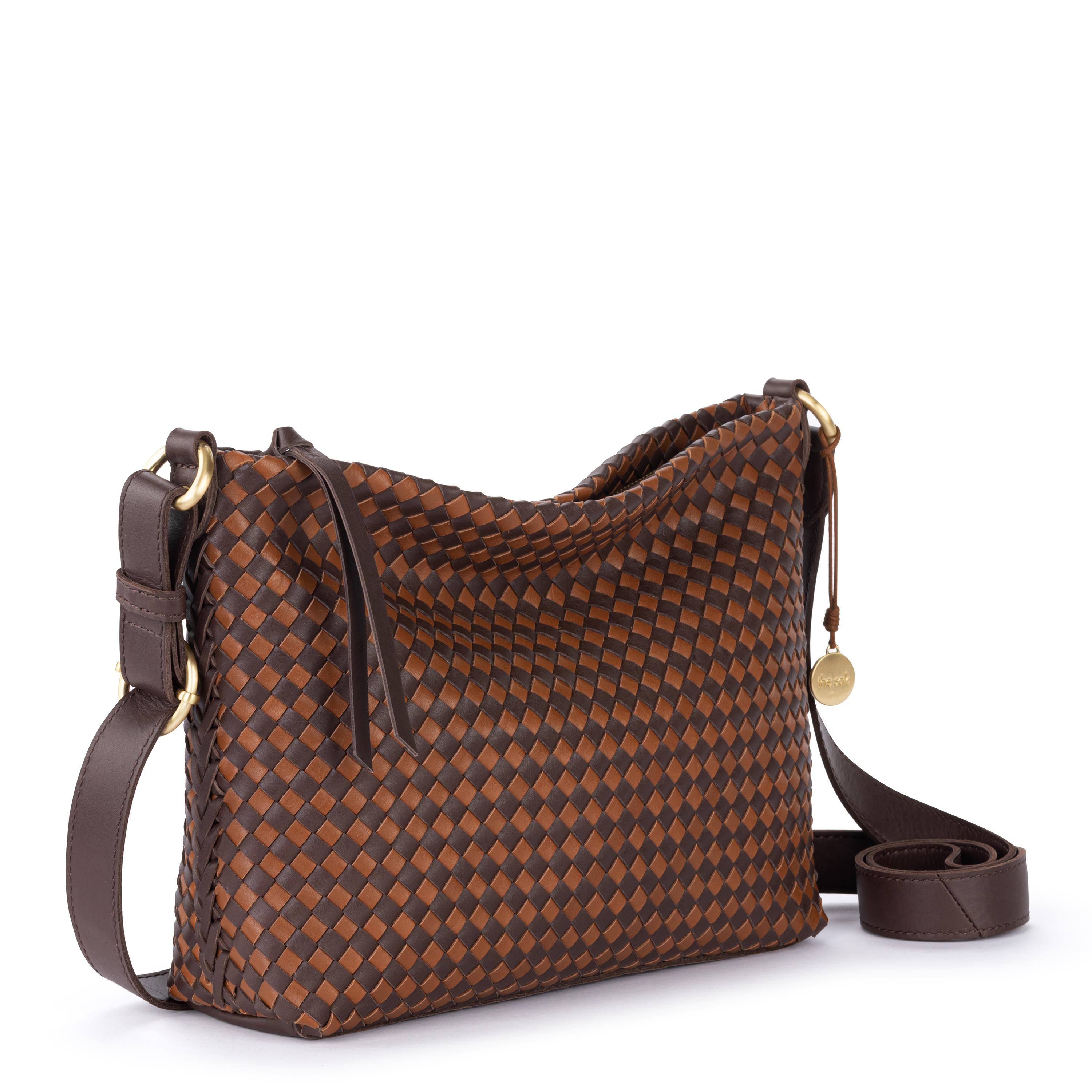 The Sak Melrose Crossbody - Leather - Mahogany Cognac Woven