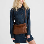 The Sak Melrose Crossbody - Leather - Mahogany Cognac Woven