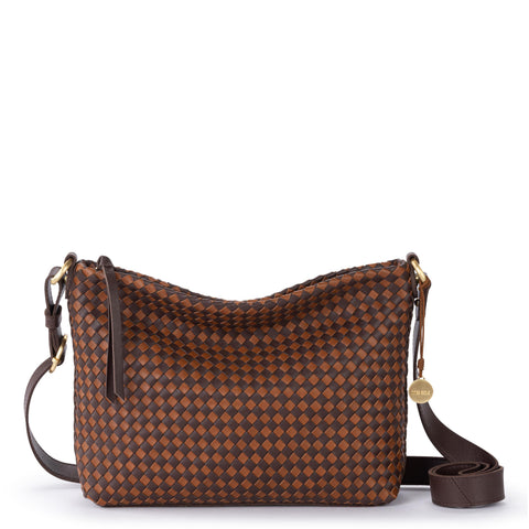The Sak Melrose Crossbody - Leather - Mahogany Cognac Woven