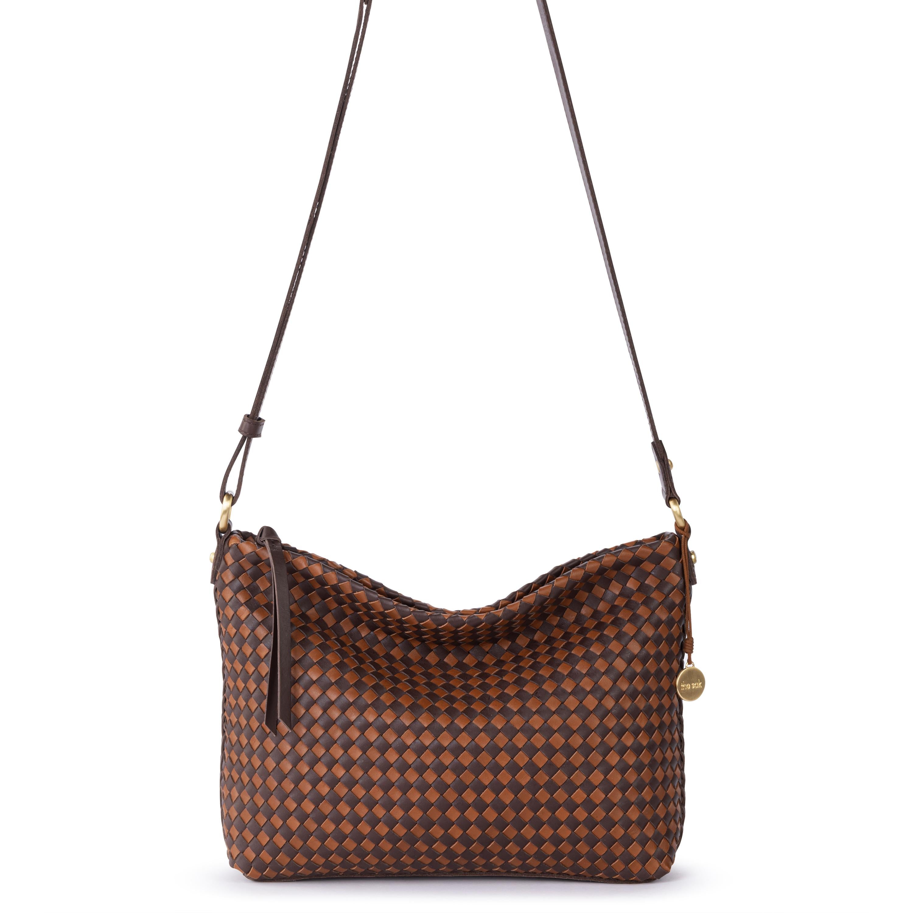 The Sak Melrose Crossbody - Leather - Mahogany Cognac Woven