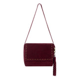 The Sak Birch Tassel Dangle - Leather - Black Cherry Suede Stud