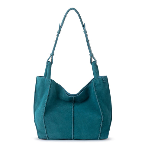 The Sak Los Feliz Medium Tote - Leather - Deep Teal Suede