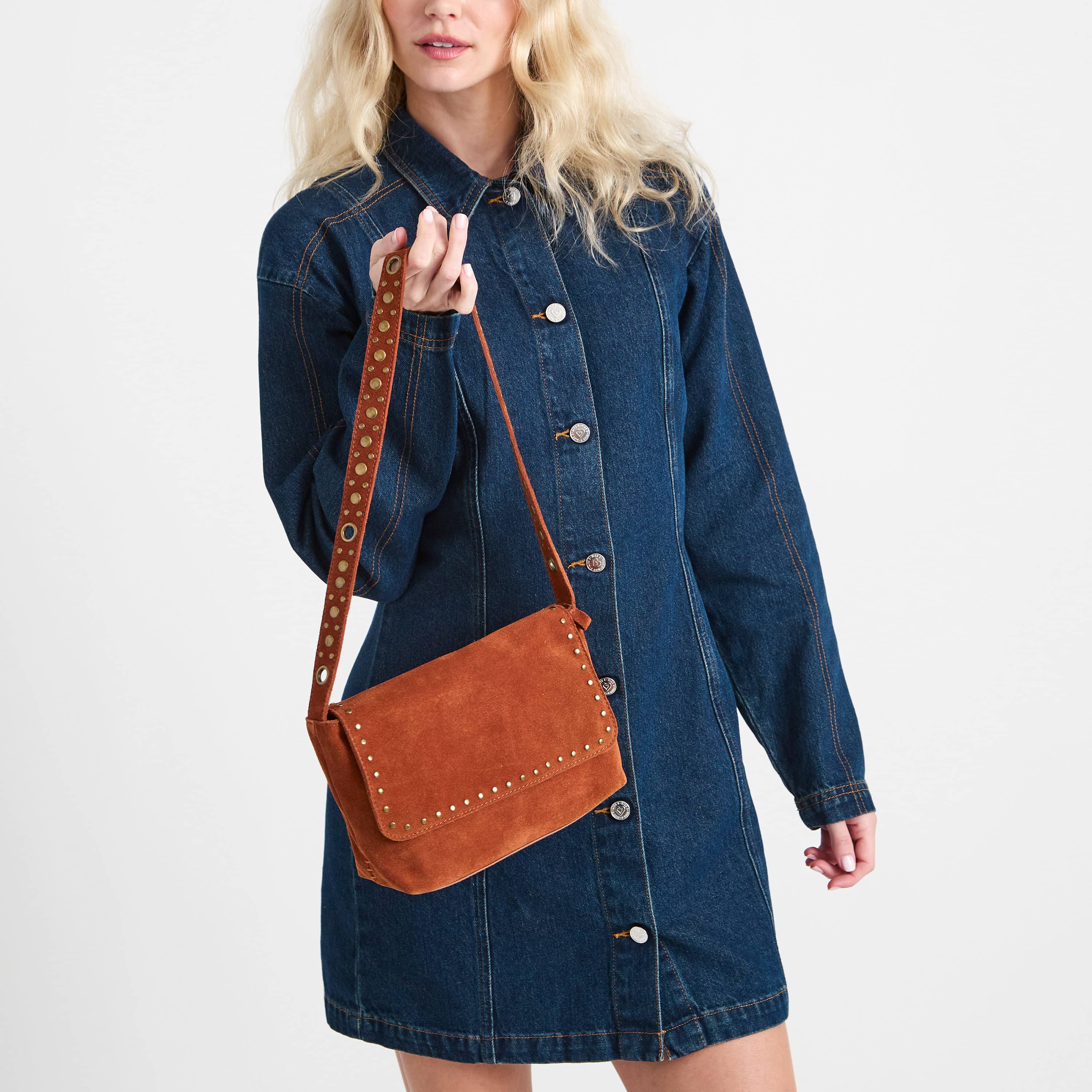 The Sak Marlow Flap Shoulder - Leather - Persimmon Suede Belt