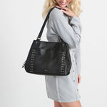 The Sak Melrose Satchel - Leather - Black Stud
