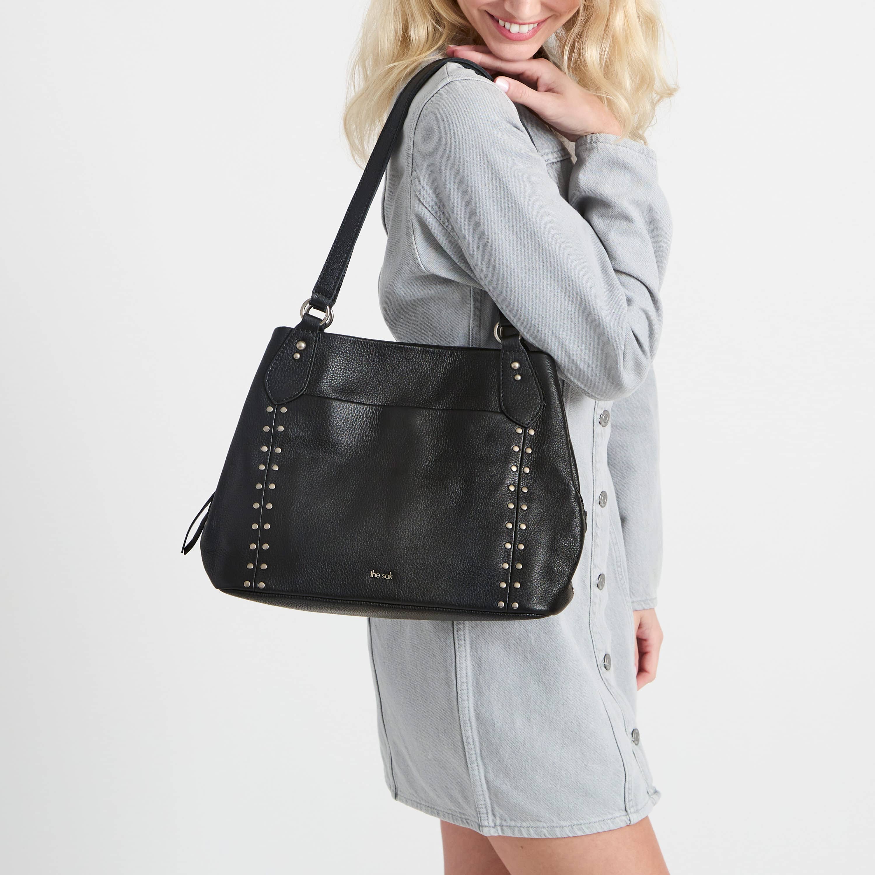 The Sak Melrose Satchel - Leather - Black Stud