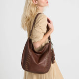 The Sak Sequoia Hobo - Leather - Whiskey Gold Stud