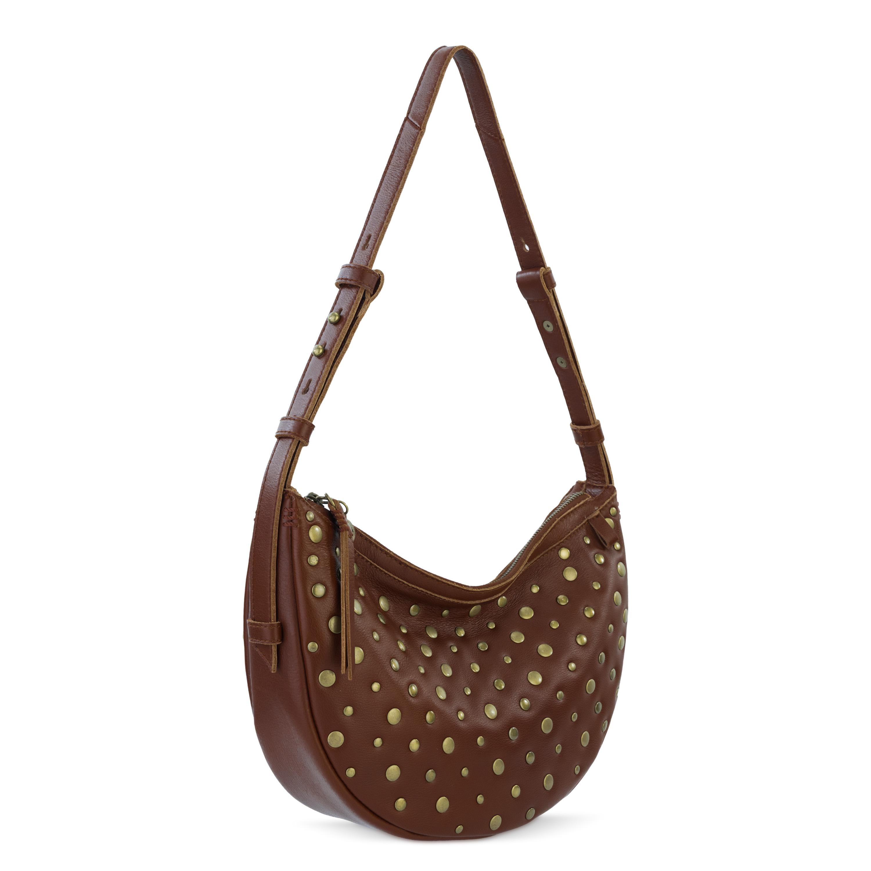The Sak Tess Shoulder Bag - Leather - Whiskey Gold Stud