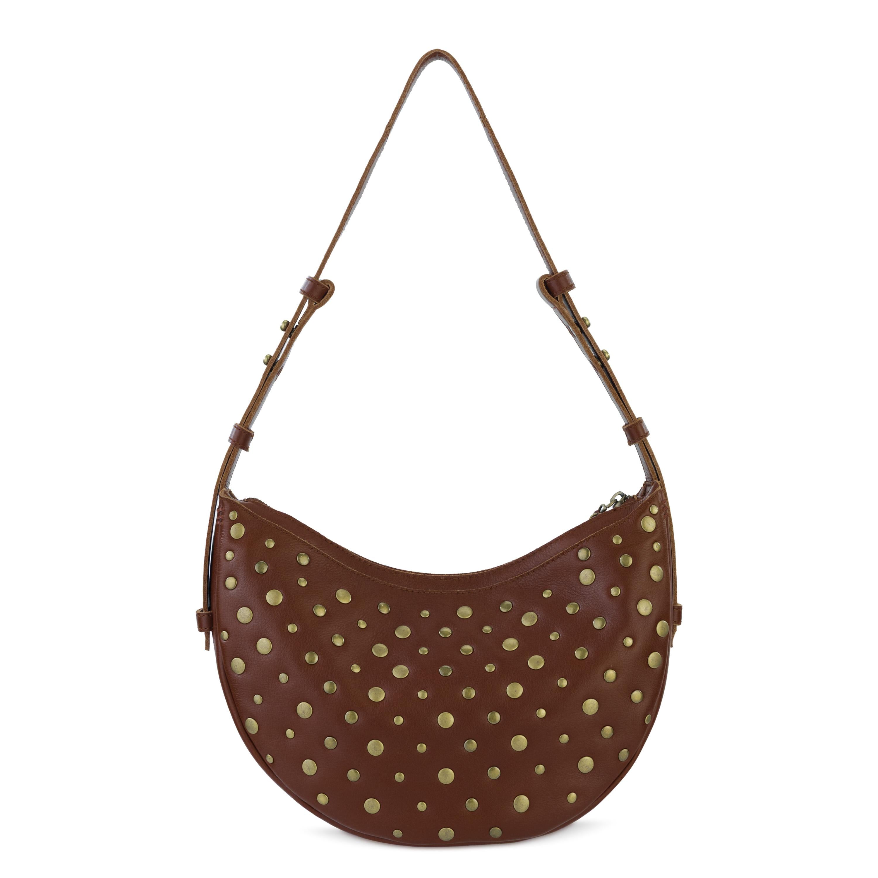 The Sak Tess Shoulder Bag - Leather - Whiskey Gold Stud