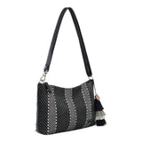 Sakroots Lumi Crossbody - Straw - Black Metallic Woven