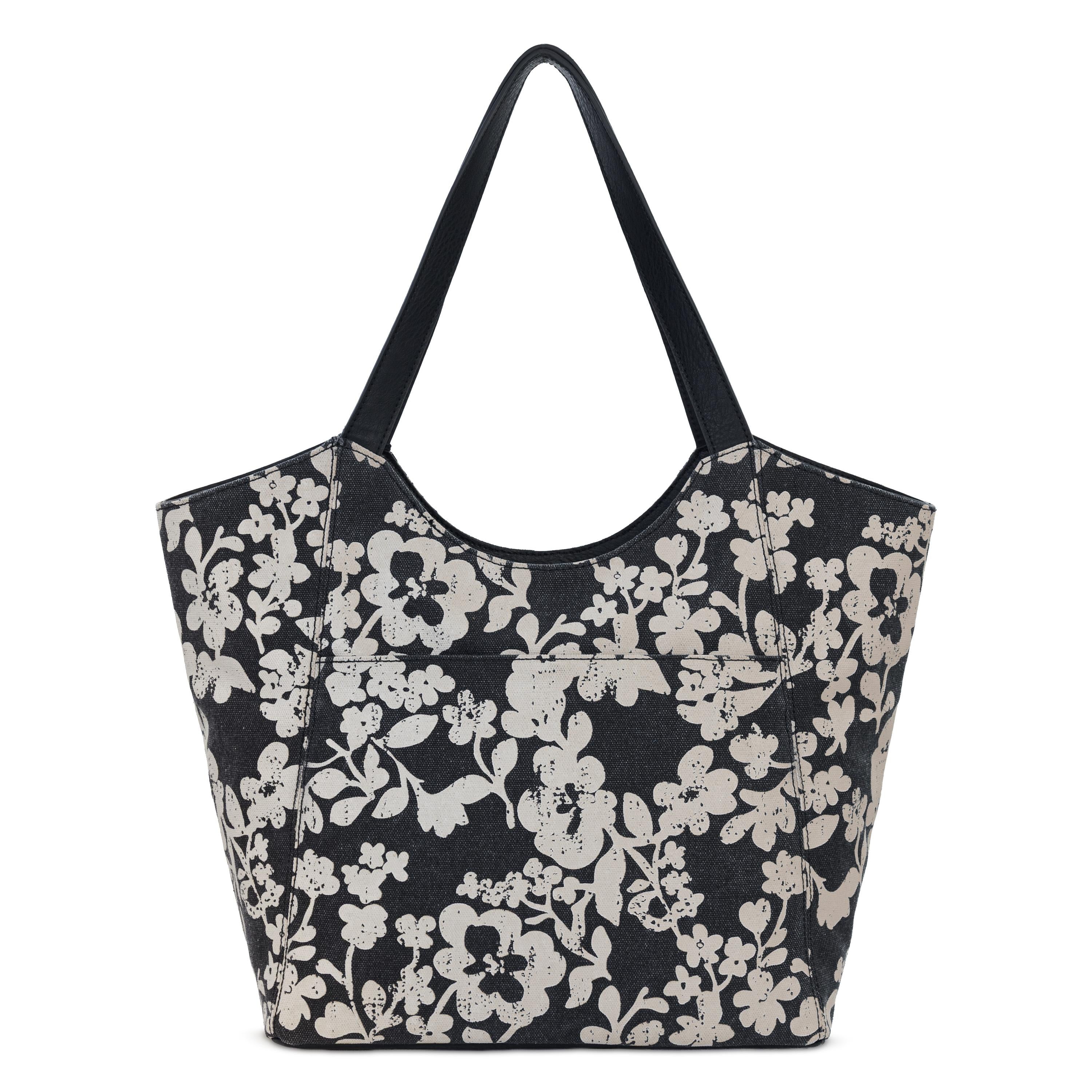 Sakroots Roma Tote - Canvas - Black and White Shadow Floral