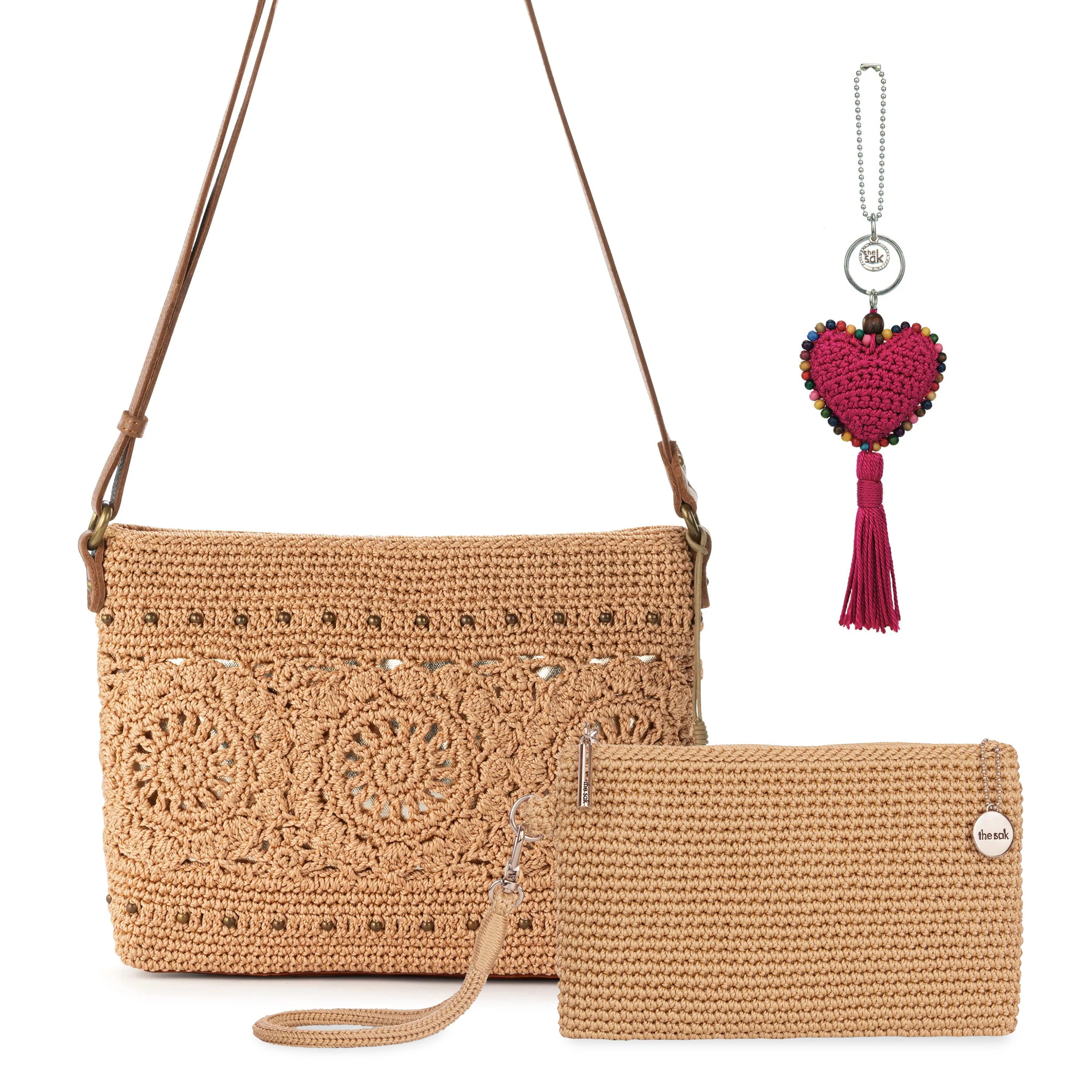 The Sak Melrose Crossbody 3 Piece Set - Hand Crochet - Bamboo Medallion