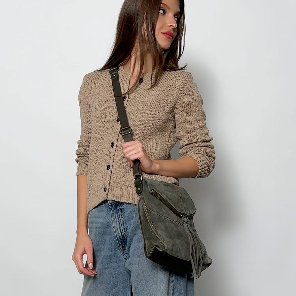 The Sak Silverlake Flap Crossbody - Leather - Moss Suede