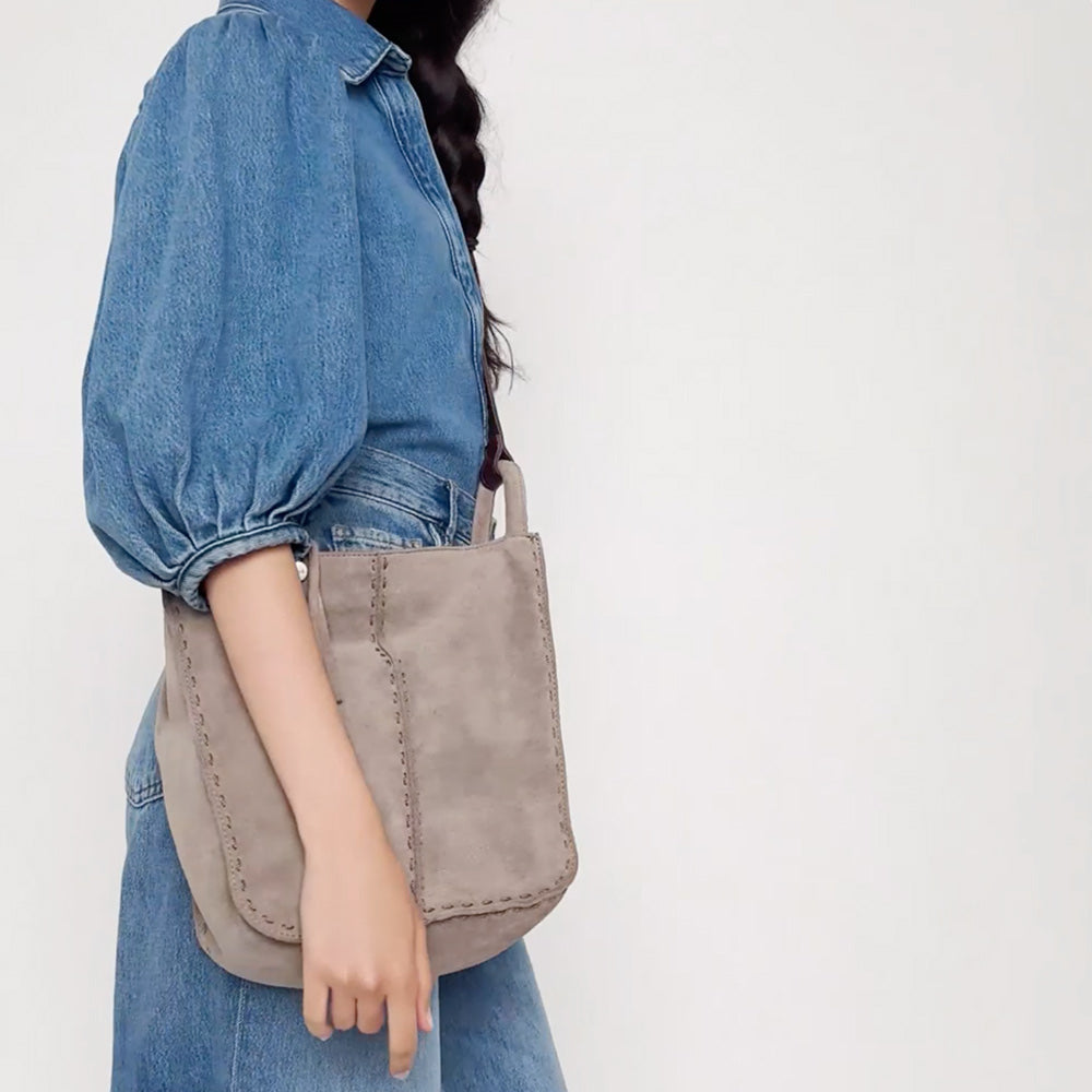 The Sak Los Feliz Crossbody - Leather - Mushroom Suede