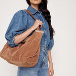 The Sak Los Feliz Large Tote - Leather - Tobacco Suede Blanket Stitch